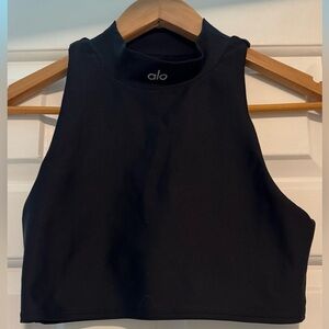 ALO Yoga Sleek Black Crop Top